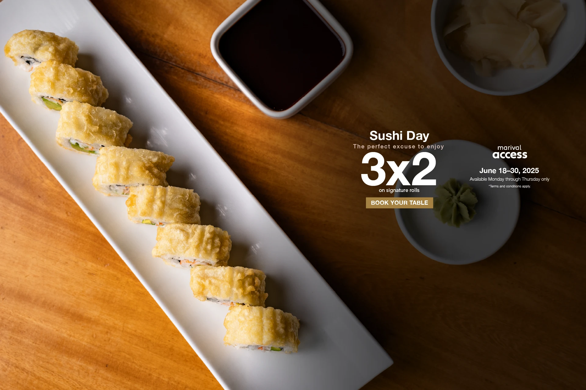 Special offer sushi day Nicksan Nuevo Vallarta